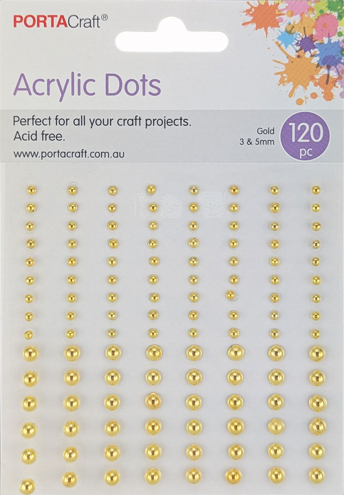 Acrylic Dots 3 & 5mm 120pk - Gold