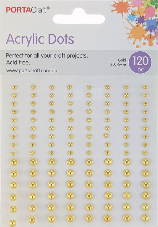 Acrylic Dots 3 & 5mm 120pk - Gold
