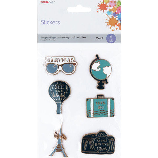 Metal Embel Self-Adhesive 6pk Travel