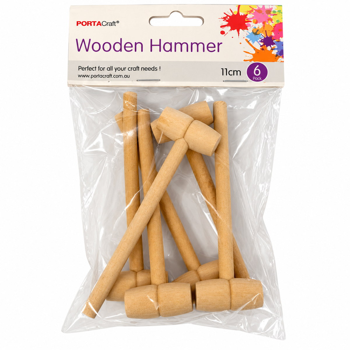 Wooden Hammer by Porta Craft 6 pack
