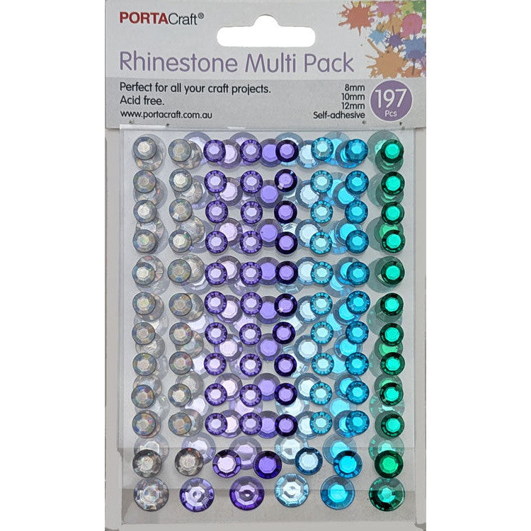 Rhinestones Multi Pack in 8,10,12mm 197pk - Mermaid Pastel