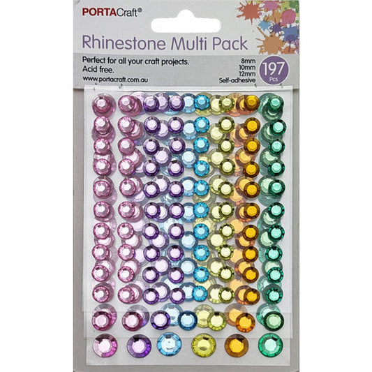 Rhinestones Multi Pack in 8,10,12mm 197pk - Pastels