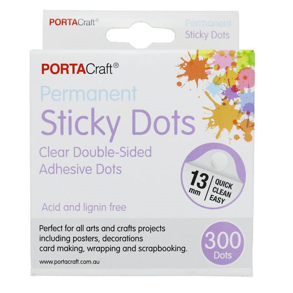 Sticky Glue Dots 13mm 300pk - Permanent