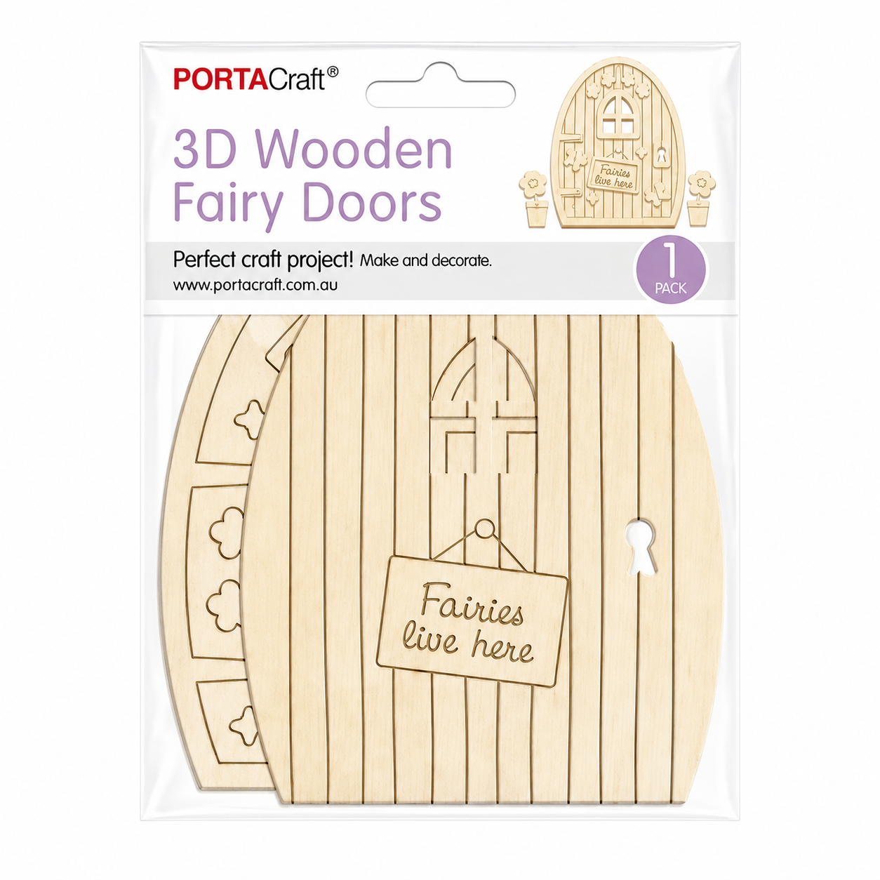 Fairy Door 3D Wooden - Fairies Live Here