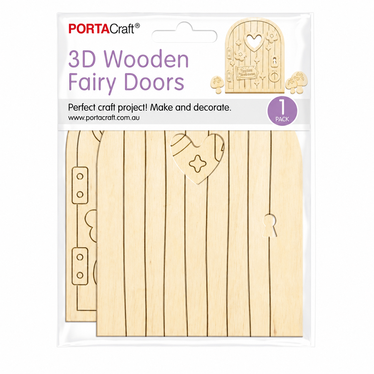 Fairy Door 3D Wooden - Heart Window