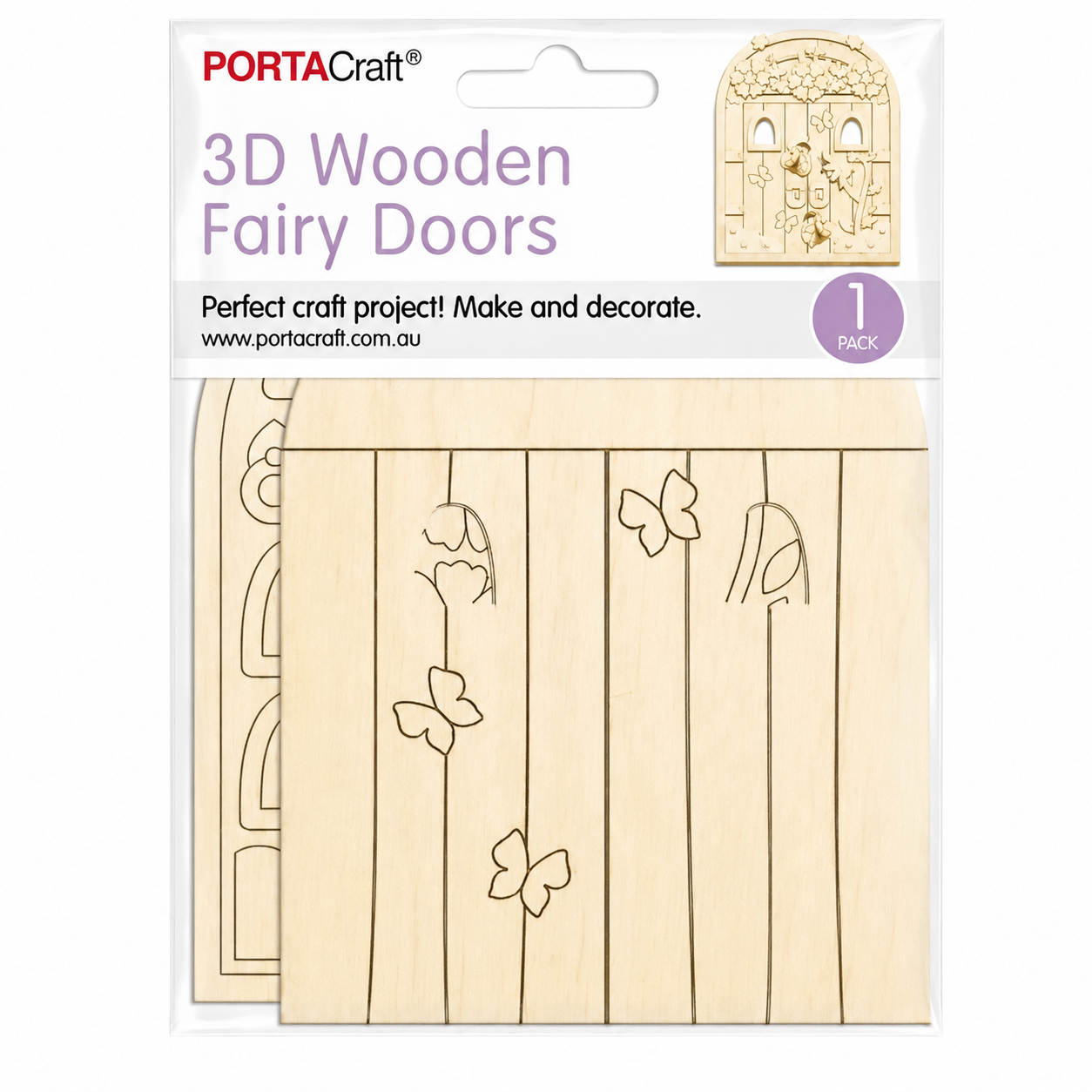 Fairy Door 3D Wooden - Ladybugs