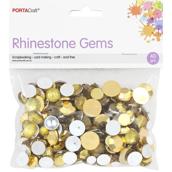 Porta Craft Rhinestone Gems 40g - Gold