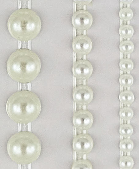 Pearl Borders 2,3,5mm 31cm 9 Strips - Ivory