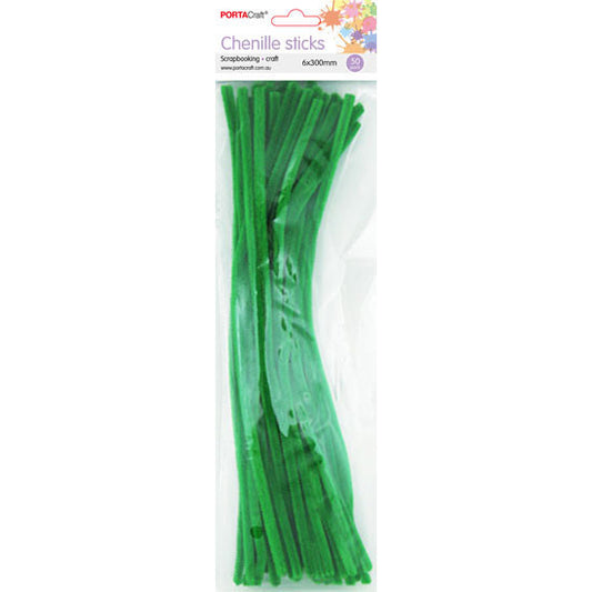 Chenille Stems 6mm 50pc - Dark Green