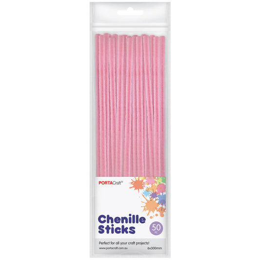 Chenille Stems 6mm 50pk - Light Pink