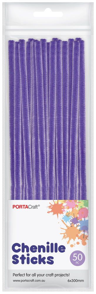 Chenille Stems 6mm 50pk - Purple