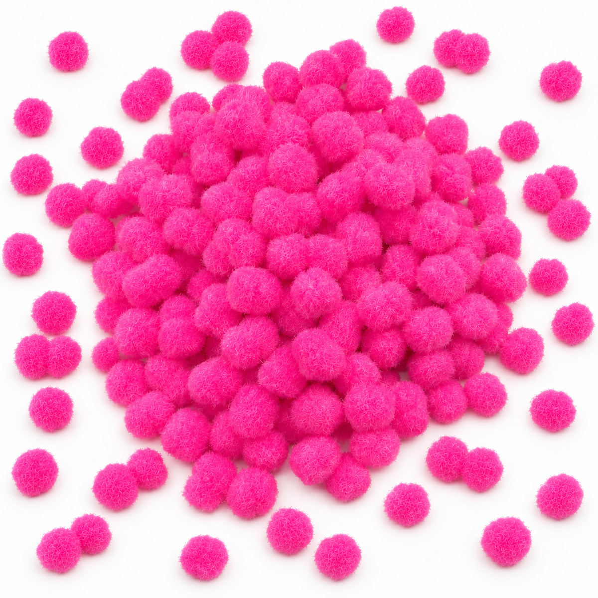 Hot Pink Porta Craft Pom Poms 200 Pack