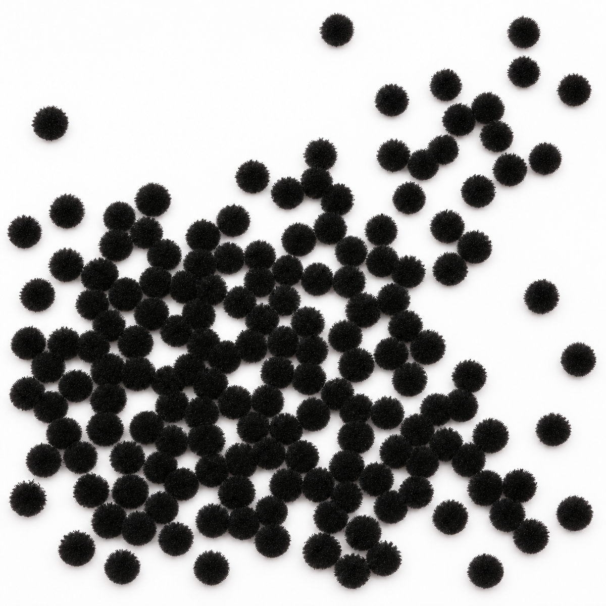 Black Pom Poms 200pcs