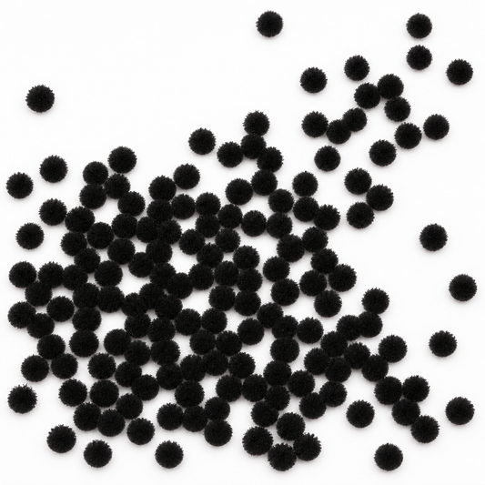 Black Pom Poms 200pcs