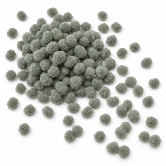 Pom Poms 15mm 200pk - Grey