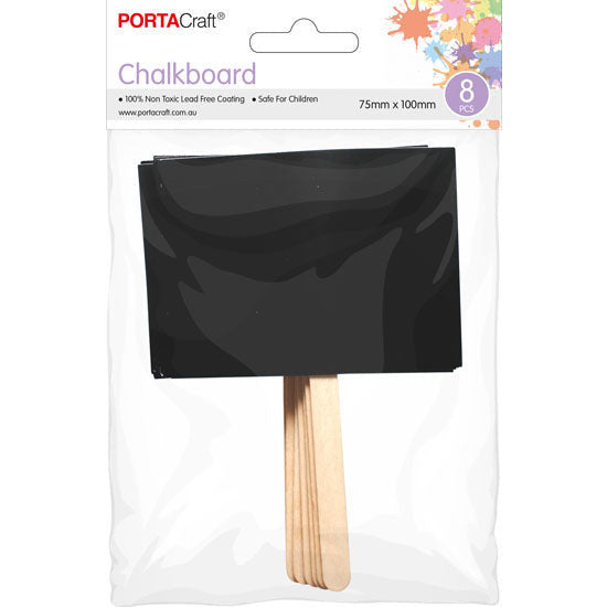Chalkboard Sticks 75x100mm 8pk Rectangle Card