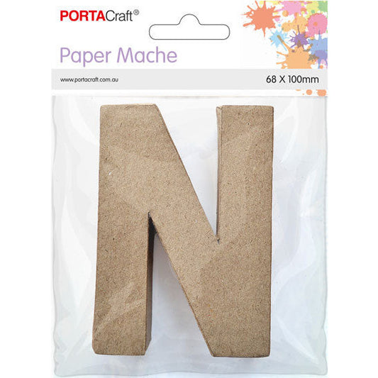 Paper Mache Small Alphabet N - 6.8x10cm