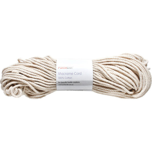 Macrame Cord  50m 100g 3mm Natural