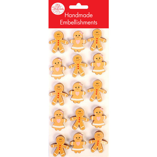Gingerbread People Christmas Embellishments 15pk