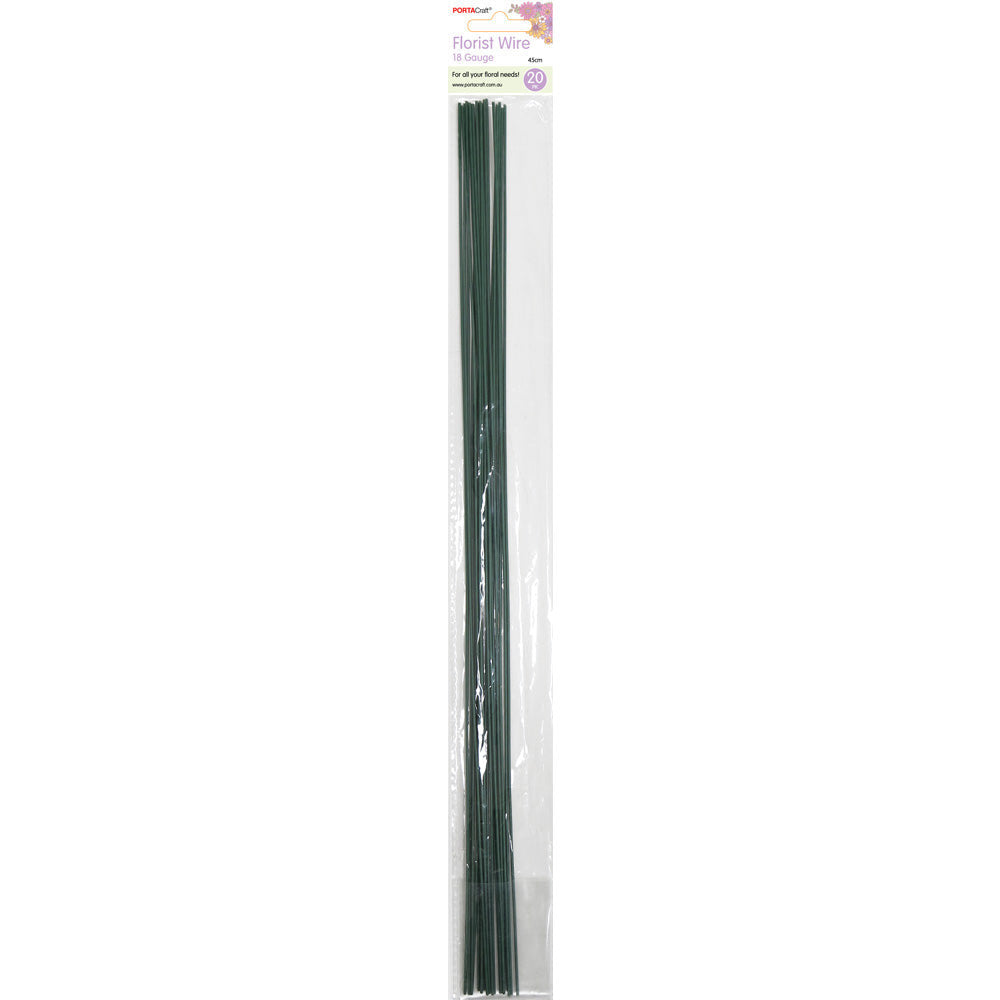 Sturdy painted florist wire 1mm 18 gauge 45cm 20 pack