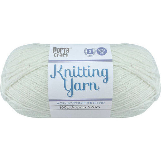 Knitting Yarn 100g 270m 8ply - Pure White