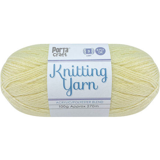 Knitting Yarn 100g 270m 8ply - Solid Buttermilk