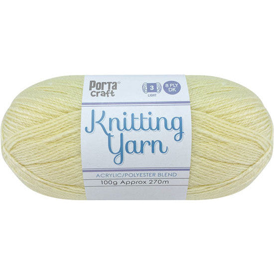 Knitting Yarn 100g 270m 8ply - Solid Buttermilk