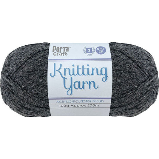 Knitting Yarn 100g 270m 8ply - Solid Titanium