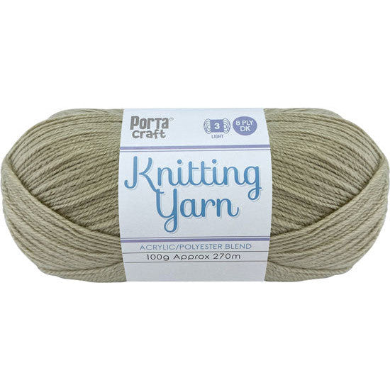 Knitting Yarn 100g 270m 8ply - Solid Stone