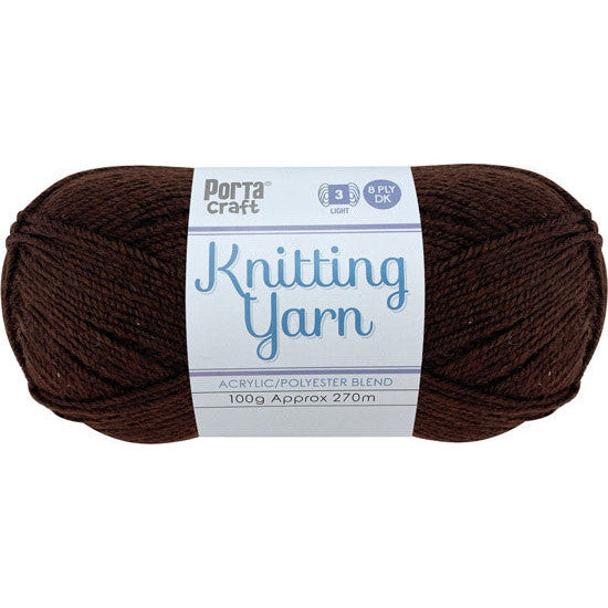 Knitting Yarn 100g 270m 8ply - Solid Espresso