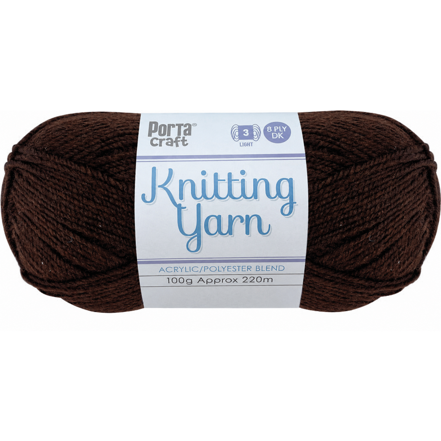 Knitting Yarn 100g 220m 8ply - Solid Espresso (NEW)