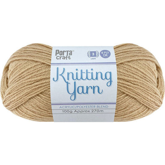 Knitting Yarn 100g 270m 8ply - Solid Caramilk