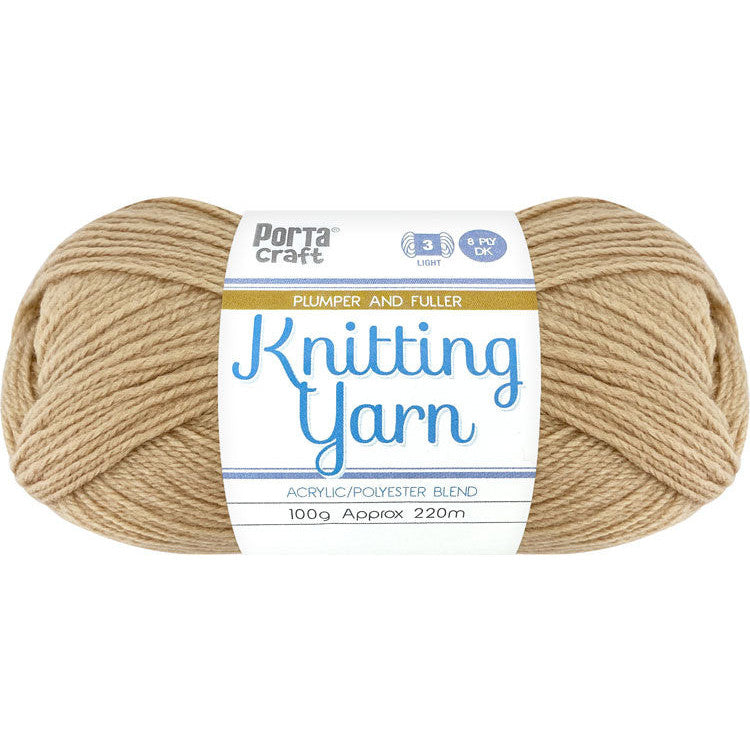 Knitting Yarn 100g 220m 8ply - Solid Caramilk