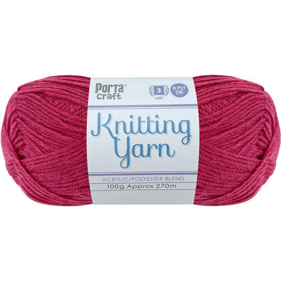 Knitting Yarn 100g 270m 8ply - Solid Rhubarb