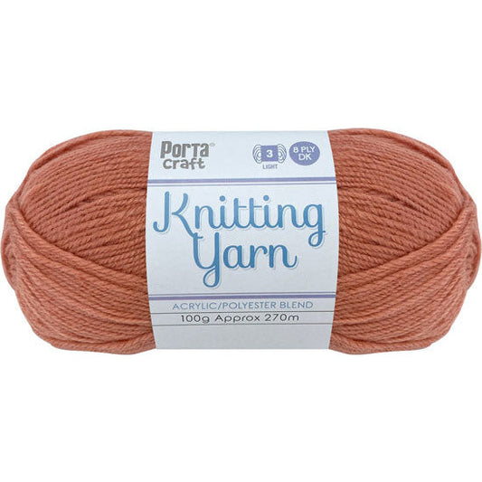 Knitting Yarn 100g 270m 8ply - Solid Peachy
