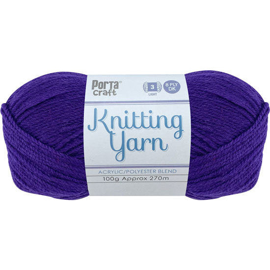 Knitting Yarn 100g 270m 8ply - Solid Aubergine