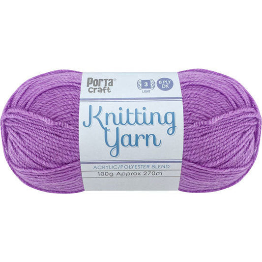 Knitting Yarn 100g 270m 8ply - Solid Wisteria