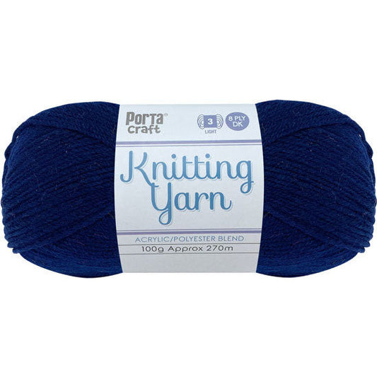 Knitting Yarn 100g 270m 8ply - Solid Indigo