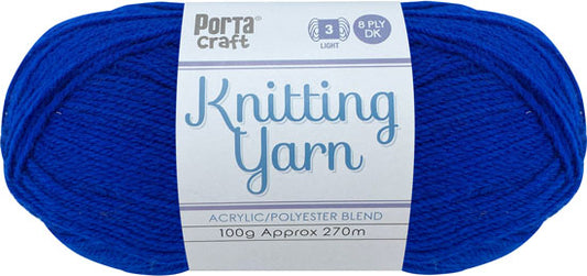 Knitting Yarn 100g 270m 8ply - Solid Azure