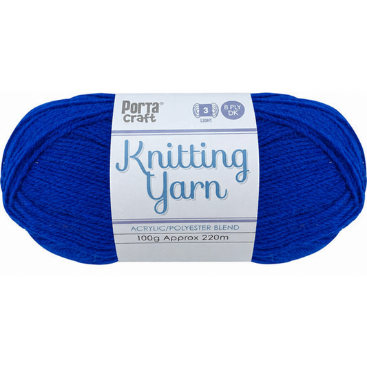 Knitting Yarn 100g 220m 8ply - Solid Azure (NEW)
