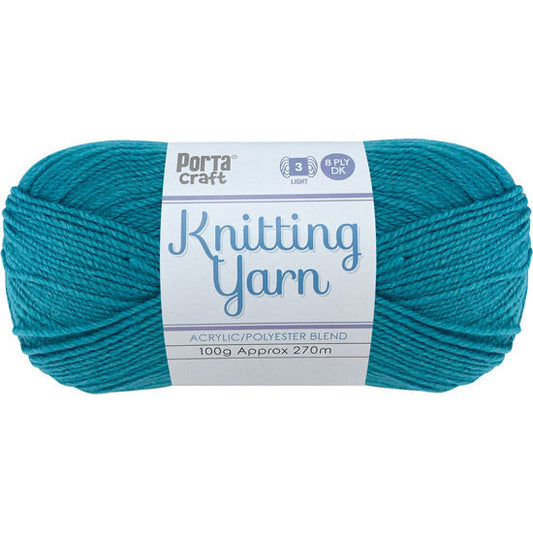 Knitting Yarn 100g 270m 8ply - Solid Ocean