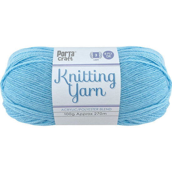 Knitting Yarn 100g 270m 8ply - Solid Sky Blue