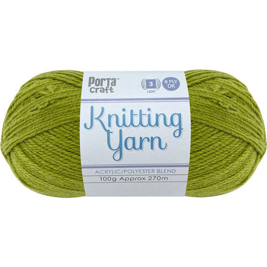 Knitting Yarn 100g 270m 8ply - Solid Olive