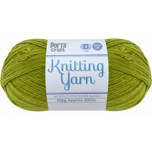 Knitting Yarn 100g 270m 8ply - Solid Olive