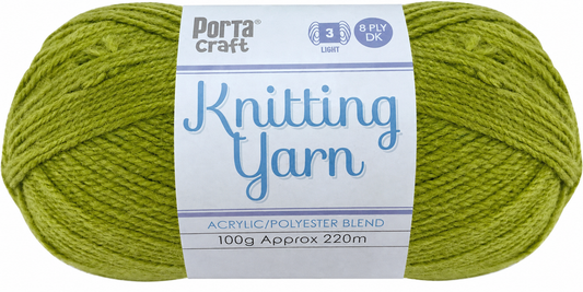 Knitting Yarn 100g 270m 8ply - Solid Olive