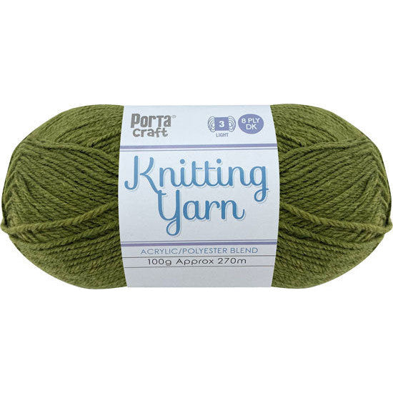 Knitting Yarn 100g 270m 8ply - Solid Army
