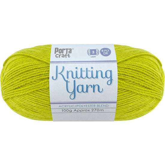 Knitting Yarn 100g 270m 8ply - Solid Chartreuse