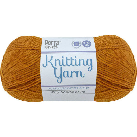Knitting Yarn 100g 270m 8ply - Solid Butterscotch