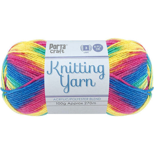 Knitting Yarn 100g 270m 8ply - Multi Pixie