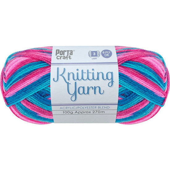 Knitting Yarn 100g 270m 8ply - Multi Mermaid